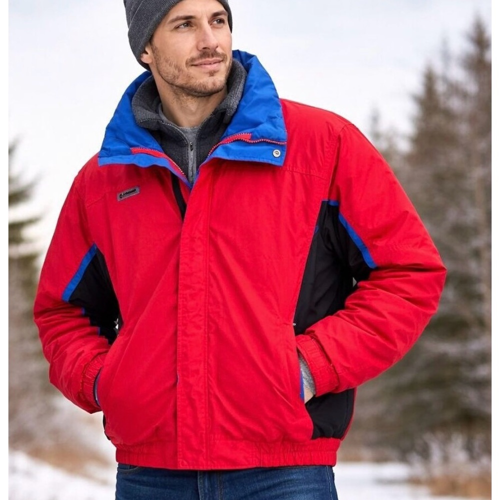 Columbia Bugaboo Ski Jacket ~ Medium ~ Red/Blue/Black